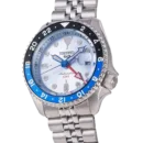 Seiko 5 Sports Automatic GMT SKX Sports Style Asia Exclusive Limited Edition Ice Blue Dial Silver Steel Strap Watch For Men - SSK029K1